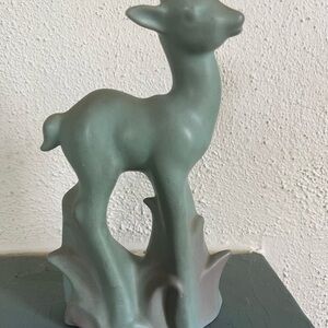 Vintage Rosemeade Soft Green Deer Figurine, North Dakota, 8”